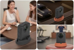 SunnyLife SILIKONOWA PODSTAWKA UCHWYT STOJAK DO DJI OSMO 360 Z TAŚMA KLEJĄCĄ POMARAŃCZOWY 11