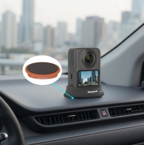 SunnyLife SILIKONOWA PODSTAWKA UCHWYT STOJAK DO DJI OSMO 360 Z TAŚMA KLEJĄCĄ POMARAŃCZOWY 5