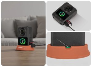 SunnyLife SILIKONOWA PODSTAWKA UCHWYT STOJAK DO DJI OSMO 360 Z TAŚMA KLEJĄCĄ POMARAŃCZOWY 10