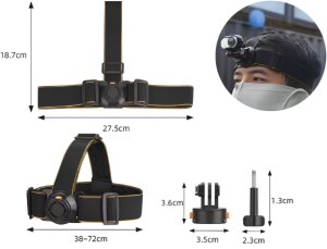 SZELKI OPASKA NA GŁOWĘ DO GOPRO HERO 13 12 11 10 / DJI OSMO ACTION / POCKET / INSTA360 15