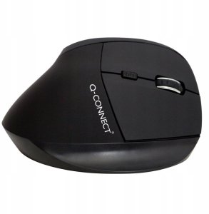 Mysz Q-Connect Myszka ergonomiczna bezprzewodowa pionowa Q-CONNECT, 6-przyciskowa z akumulatorem, dla praworęcznych, czarna 3