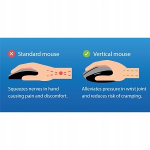 Mysz Q-Connect Myszka ergonomiczna bezprzewodowa pionowa Q-CONNECT, 6-przyciskowa z akumulatorem, dla praworęcznych, czarna 7
