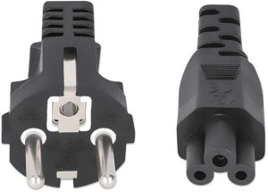 Manhattan kabel zasilające Czarny 3 m CEE7/7 IEC C5 3