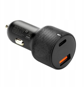 Ładowarka samochodowa 1x USB QC3.0, 1 x USB-C PD 75W czarna 2