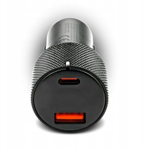 Ładowarka samochodowa 1x USB QC3.0, 1 x USB-C PD 75W czarna 3