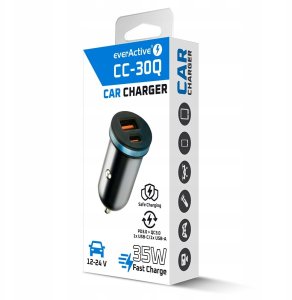 Ładowarka samochodowa 1 x USB QC3.0, 1 x USB-C PD 35W czarna 6