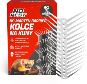 Nierdzewne Stalowe Kolce na Kuny Łasice Lisy do Odstraszania Kun na Rynny Rury Słupy Drzewa "No Marten Barrier" 2