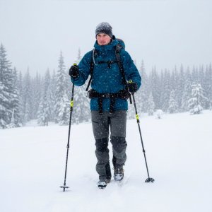 Kije trekkingowe z regulacją długości, składane kijki do chodzenia, nordic walking z trzema nakładkami UNIWERSALNY 3