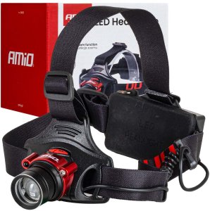 Latarka czołowa akumulatorowa t6 3600mah (batt) amio-04665 212