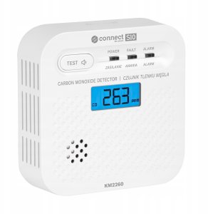 Czujnik czadu, tlenku węgla Kruger&Matz Connect S10 Tuya PN-EN50921 3