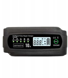 Zenwire Prostownik Ładowarka Akumulatorów Samochodowy z Funkcją Naprawy 12V 24V 10A JMD-10 12