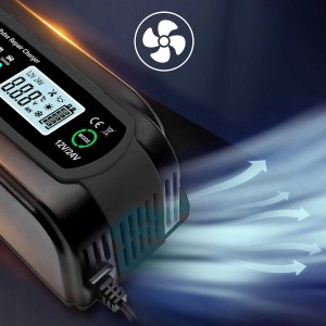 Zenwire Prostownik Ładowarka Akumulatorów Samochodowy z Funkcją Naprawy 12V 24V 10A JMD-10 8