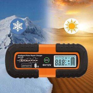 Zenwire Ładowarka Prostownik Akumulatorowy Samochodowy z Funkcją Naprawy AGM 6V 12V JMD-6S 4