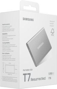 Dysk zewnętrzny SSD Samsung Portable SSD T7 Resurrected 1TB do 1.050 MB/s read+ 1.000 MB/s write Portable Solid State Drive 10