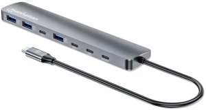 Stacja/replikator Manhattan docking station przewodowa USB 3.2 Gen 2 (3.1 Gen 2) Type-C Szary 3