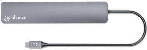Stacja/replikator Manhattan docking station przewodowa USB 3.2 Gen 2 (3.1 Gen 2) Type-C Szary 8