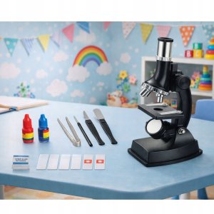 LeanToys Mikroskop Edukacyjny Dla Dzieci Akcesoria Powiększenie 300x 3
