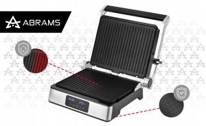 GRILL GOFROWNICA OPIEKACZ ELEKTRYCZNY 3W1 2200W REGULACJA CZASU I TEMP 12