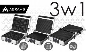 GRILL GOFROWNICA OPIEKACZ ELEKTRYCZNY 3W1 2200W REGULACJA CZASU I TEMP 4