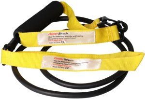 AQUA-SPORT POWERSTRECH DRYLAND SET YELLOW RESISTANCE GUMA DO ĆWICZEŃ NA LĄD Z UCHWYTEM I PASKIEM NA KOSTKI AS32080 2