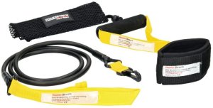 AQUA-SPORT POWERSTRECH DRYLAND SET YELLOW RESISTANCE GUMA DO ĆWICZEŃ NA LĄD Z UCHWYTEM I PASKIEM NA KOSTKI AS32080 9