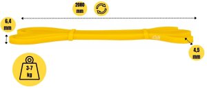 AQUA-SPORT POWERSTRECH SUPERBAND YELLOW 2080x4,5x6,4mm RESISTANCE 3-7kg AS2080 5