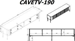 Szafka RTV VERA 190x40x50 kaszmir mat 7