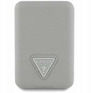 Powerbank Guess Powerbank indukcyjny Grained Triangle 5000mAh 15W USB-C MagSafe beżowy 2