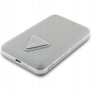 Powerbank Guess Powerbank indukcyjny Grained Triangle 5000mAh 15W USB-C MagSafe beżowy 4