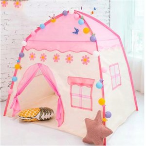 Namiot domek ogrodowy z podłogą dla dziewczynek różowy 600-25 4