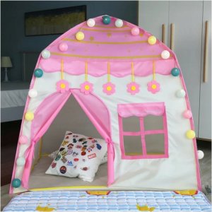 Namiot domek ogrodowy z podłogą dla dziewczynek różowy 600-25 8