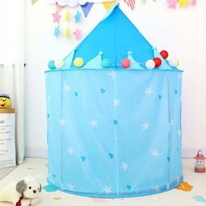 Namiot zamek pałac gwiazdki serduszka okrągły z podłogą dla dzieci 600-31 9