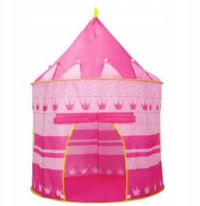 LUXMA Namiot w kształcie zamku z podłogą 135cm różowy dla dzieci 600-28 11