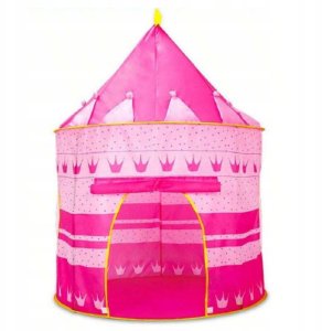 LUXMA Namiot w kształcie zamku z podłogą 135cm różowy dla dzieci 600-28 2