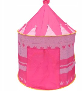 LUXMA Namiot w kształcie zamku z podłogą 135cm różowy dla dzieci 600-28 6