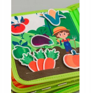 Sensoryczna książeczka dla dzieci farma zwierzątka na rzepy Montessori 11