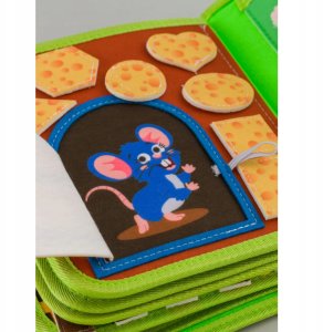 Sensoryczna książeczka dla dzieci farma zwierzątka na rzepy Montessori 14