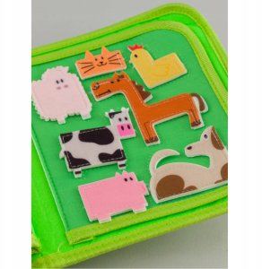 Sensoryczna książeczka dla dzieci farma zwierzątka na rzepy Montessori 15