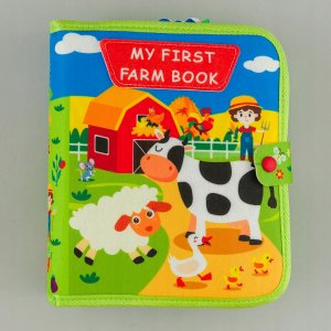 Sensoryczna książeczka dla dzieci farma zwierzątka na rzepy Montessori 2