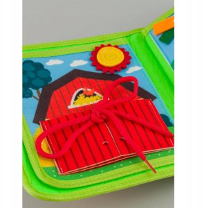 Sensoryczna książeczka dla dzieci farma zwierzątka na rzepy Montessori 3