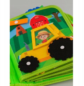 Sensoryczna książeczka dla dzieci farma zwierzątka na rzepy Montessori 5