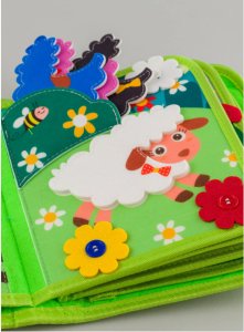 Sensoryczna książeczka dla dzieci farma zwierzątka na rzepy Montessori 7