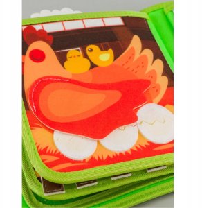 Sensoryczna książeczka dla dzieci farma zwierzątka na rzepy Montessori 8