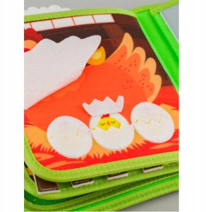 Sensoryczna książeczka dla dzieci farma zwierzątka na rzepy Montessori 9