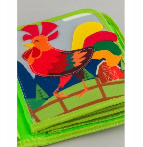 Sensoryczna książeczka dla dzieci farma zwierzątka na rzepy Montessori 10