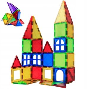 Klocki magnetyczne 3D edukacyjne konstrukcje 45el. układanka dla dzieci 3