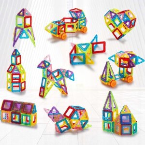 Klocki magnetyczne 3D edukacyjne konstrukcje 45el. układanka dla dzieci 5