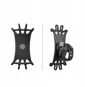 Uchwyt na telefon do roweru obrotowy silikonowy czarny stabilny 14