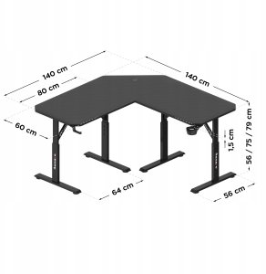 Biurko Huzaro Huzaro Hero 7.3 Czarne 3