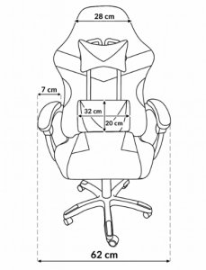 Fotel Mebel Elite Fotel biurowy gamingowy biało-czarny z poduszkami 12